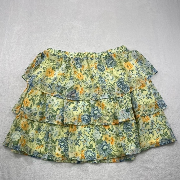 NWT Lost &‎ Wander Medium Floral Ruffle Tiered Lightweight Flowy Skirt - Picture 1 of 7